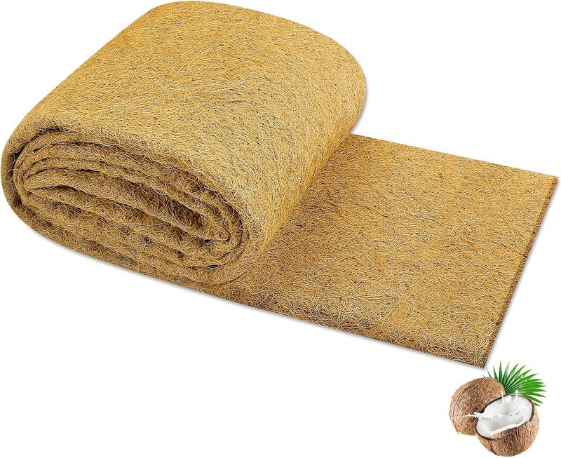 Dovesail Coco Liner Roll 24x120 Inch, Natural Coconut Liners for Planter Flower Basket, Thick Coco Fiber Mat for Hanging Basket, Garden Decoration, Animal Pet Pads, Reptile Carpet - Image 1